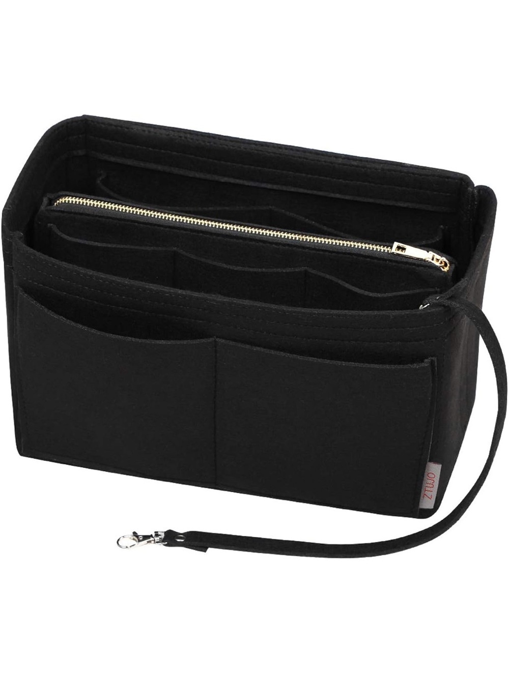 ZTUJO Purse Organizer Insert, Felt Bag Organizer With Metal Zipper 2120/bb9-1